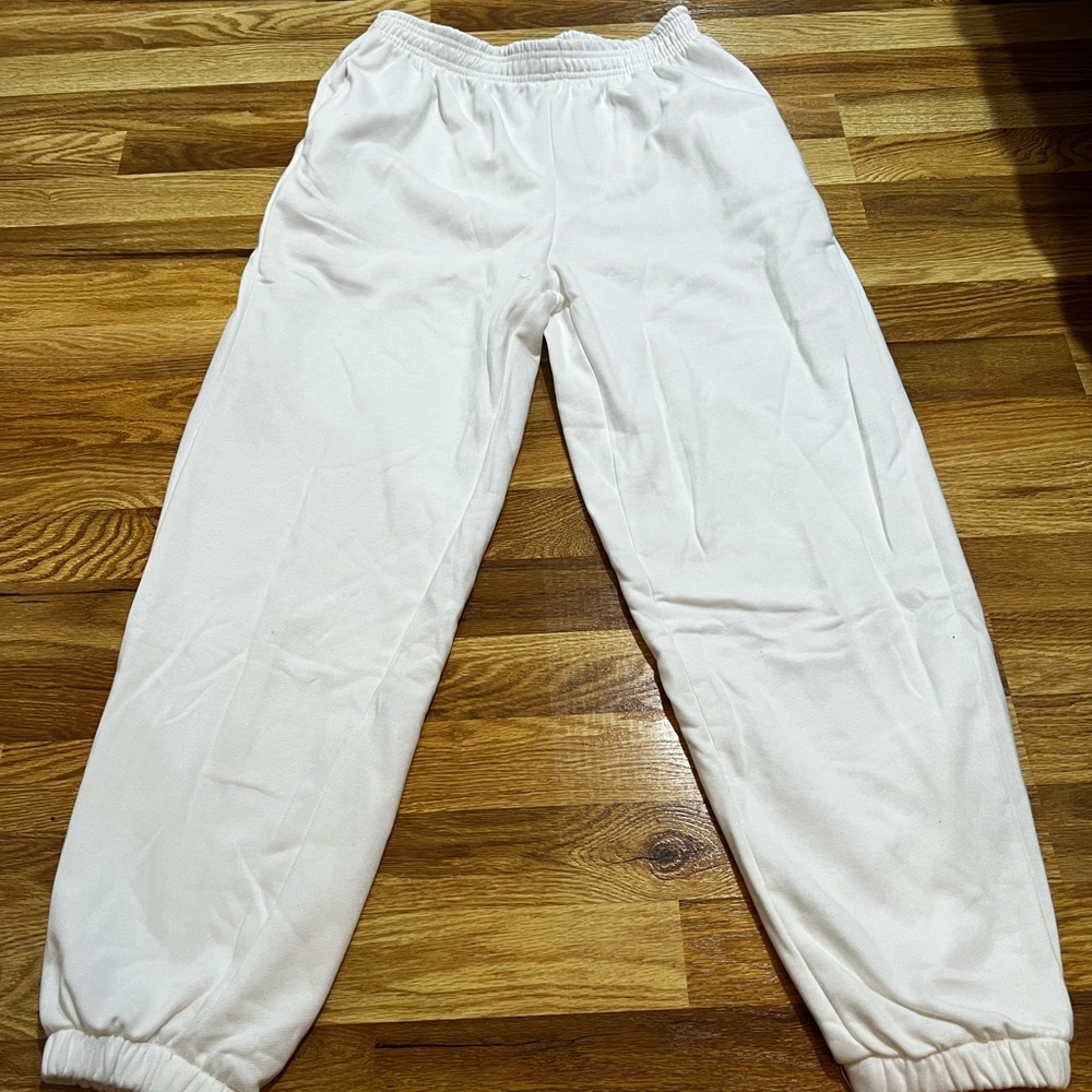 Large white jogger sweatpants